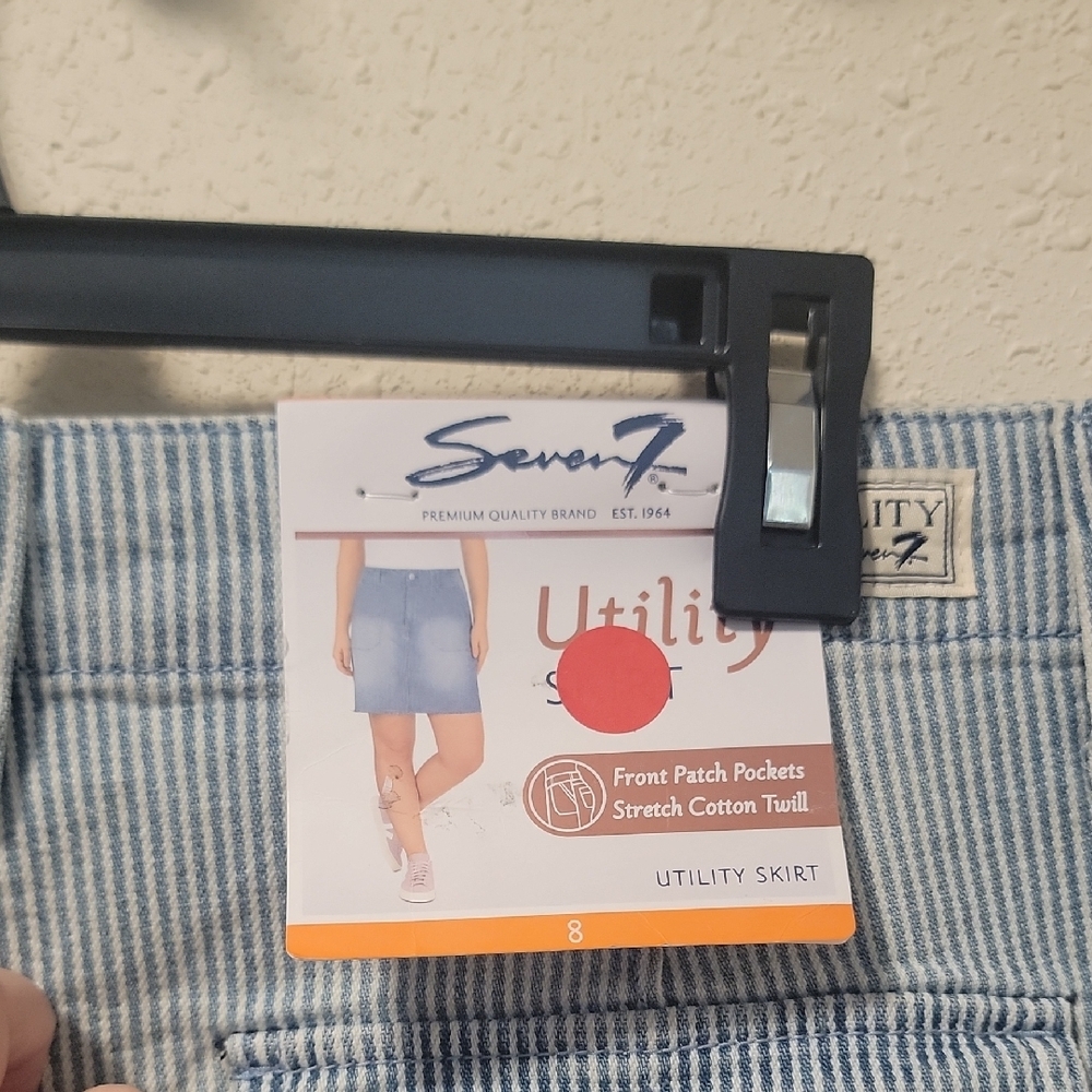 Seven7 Blue And White Utility Skirt Size 8 Nwt - Picture 3 of 7